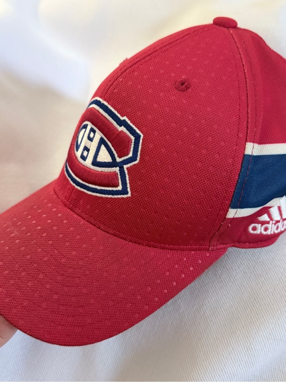 Montreal Canadiens Adidas Hat Cap Red Flex Fit S/M Authentic NHL Pro Like New!